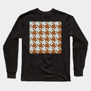 Little Critter Houndstooth - Brown and Pale Turquoise Long Sleeve T-Shirt